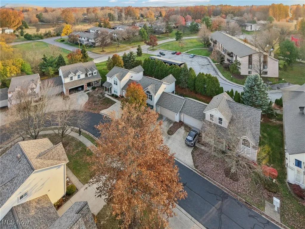 Aerial perspective of suburban area