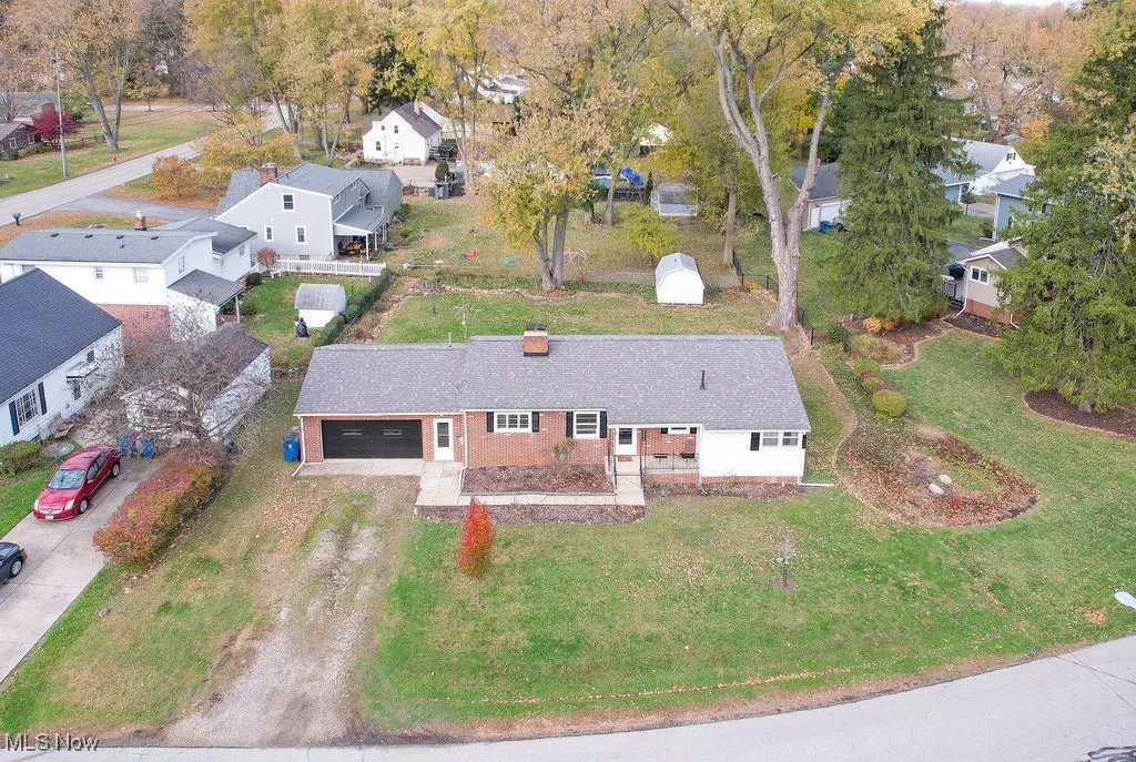 Aerial perspective of suburban area