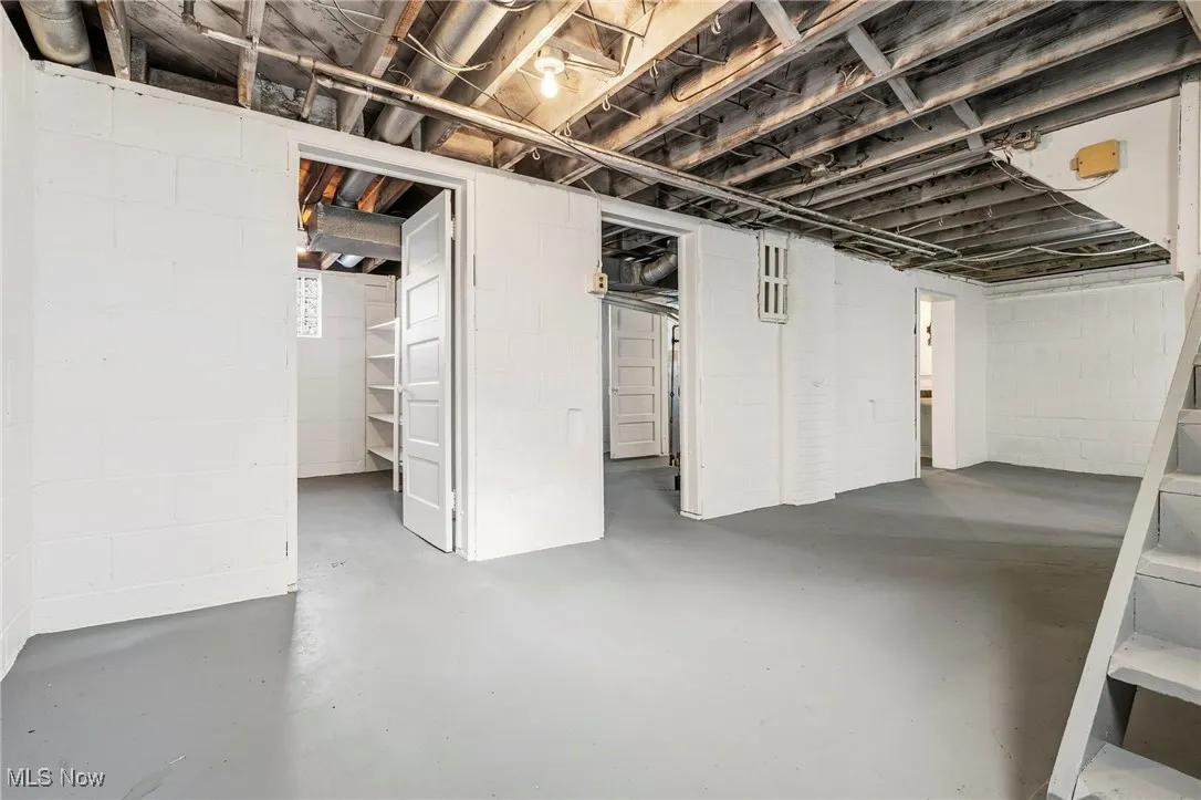 View of unfinished below grade area