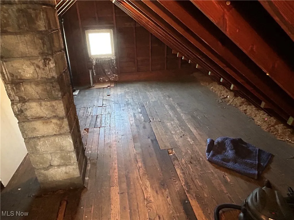 View of unfinished attic