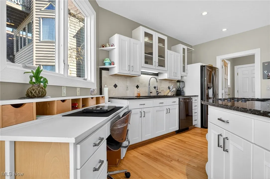Kitchen with built in desk space