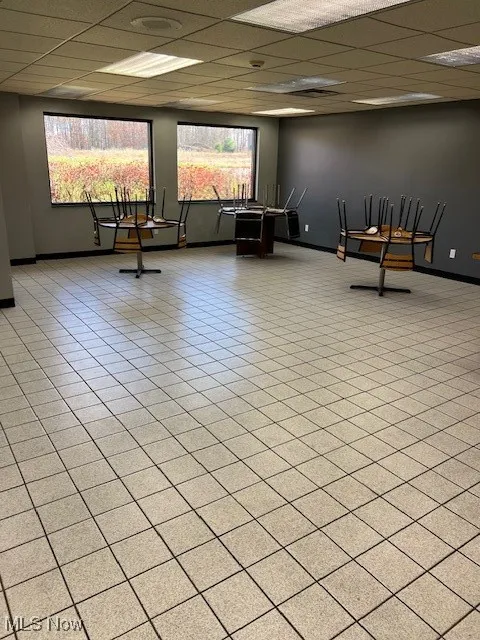 Playroom with a drop ceiling