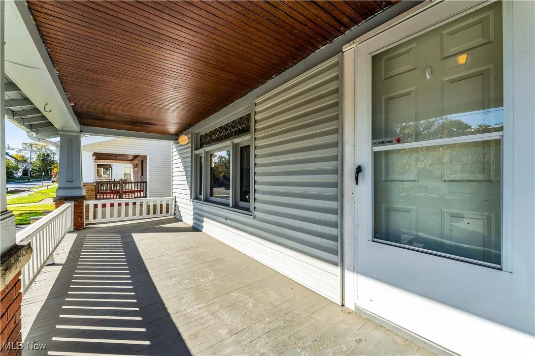 View of covered porch