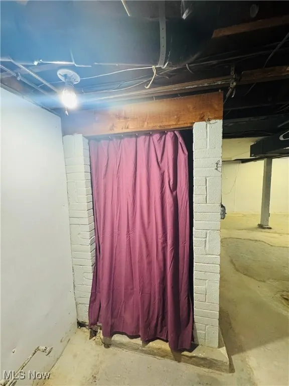 View of unfinished basement