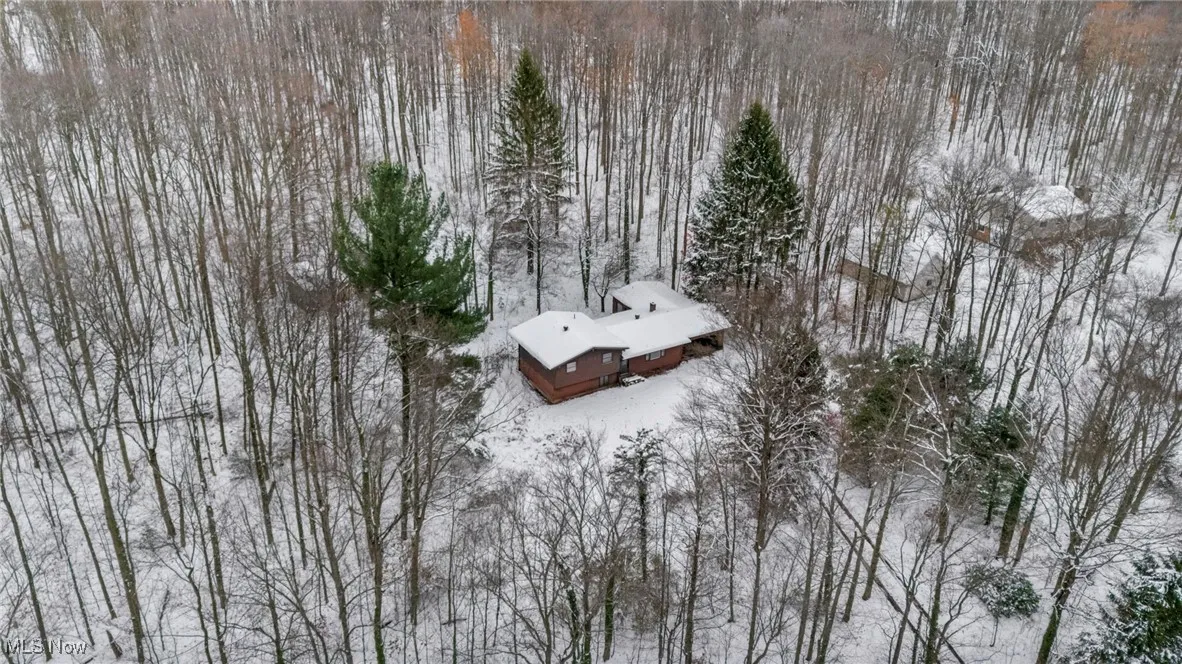 View of snowy aerial view