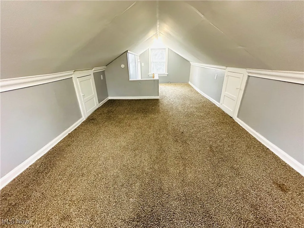 Bonus room with carpet and lofted ceiling