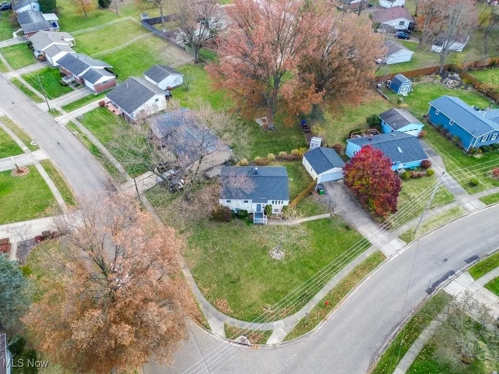Aerial perspective of suburban area