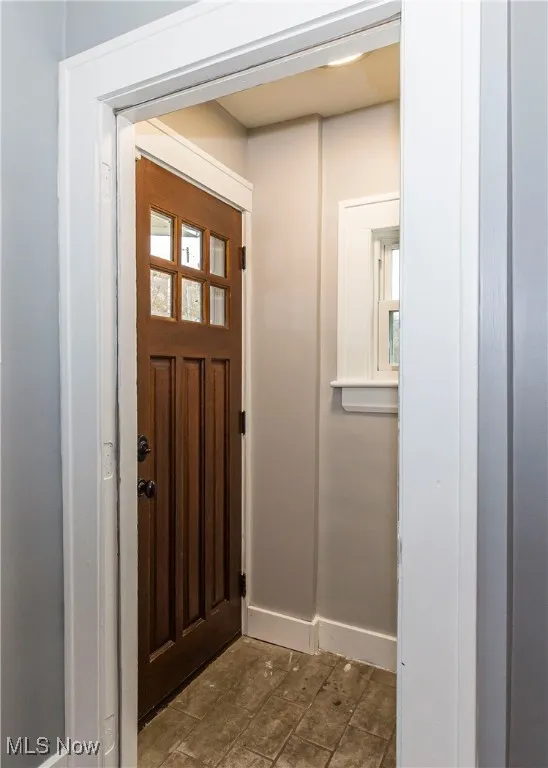 Foyer with tile entry