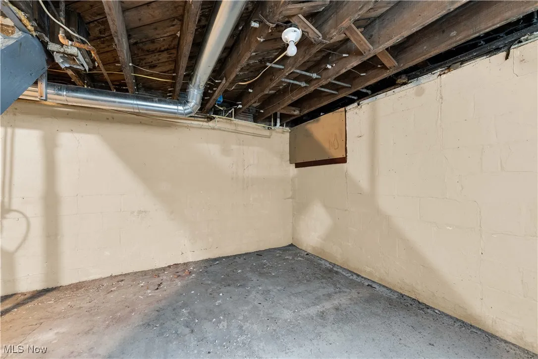 View of unfinished below grade area