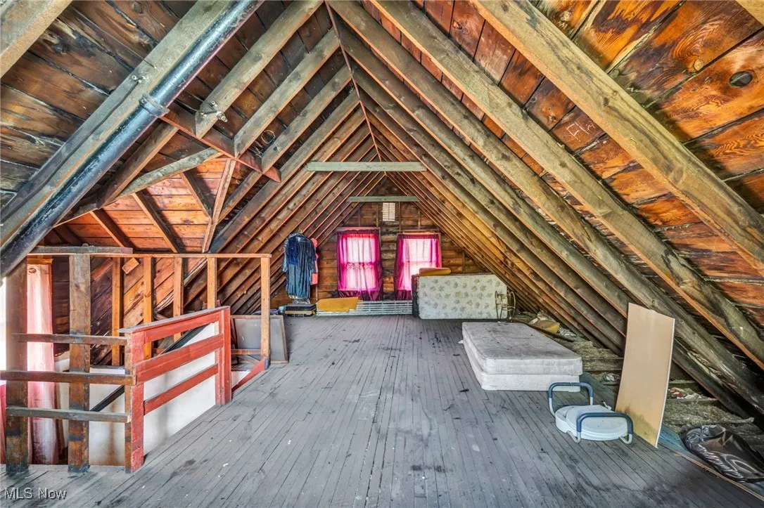 Attic with an upstairs landing