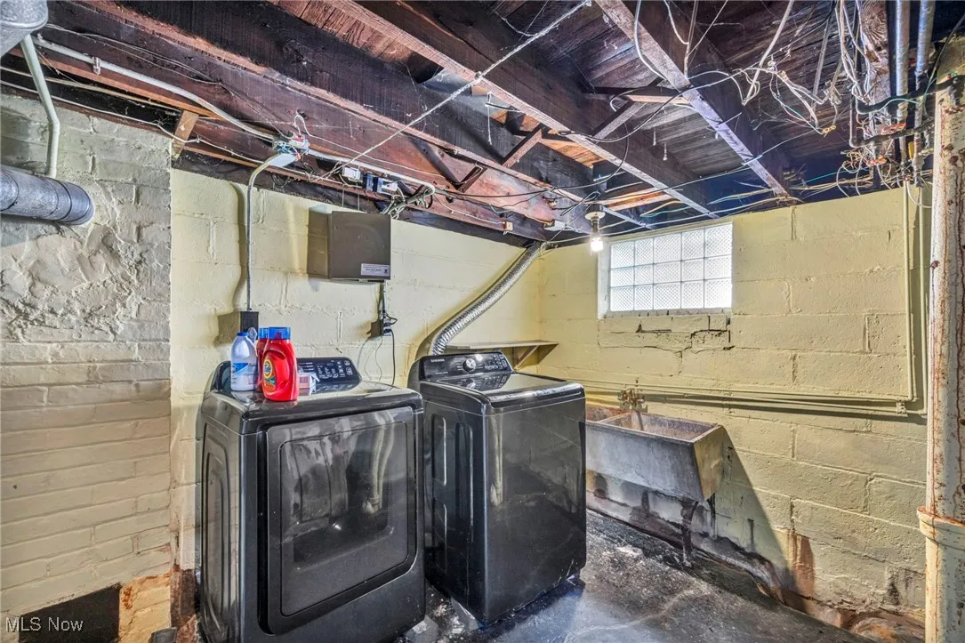 Washroom with separate washer and dryer