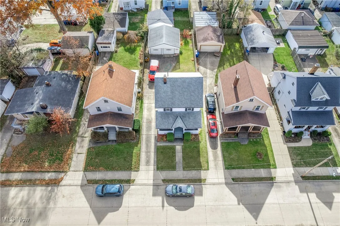 Aerial view of residential area