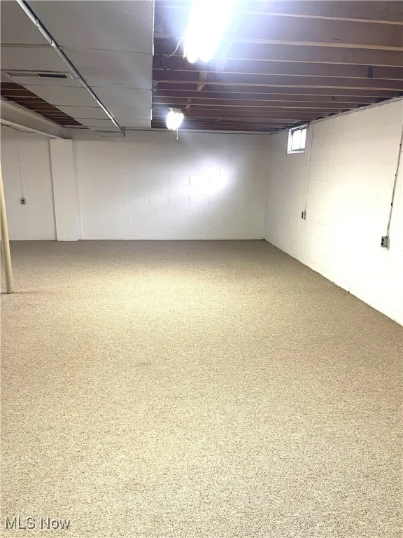 View of below grade area