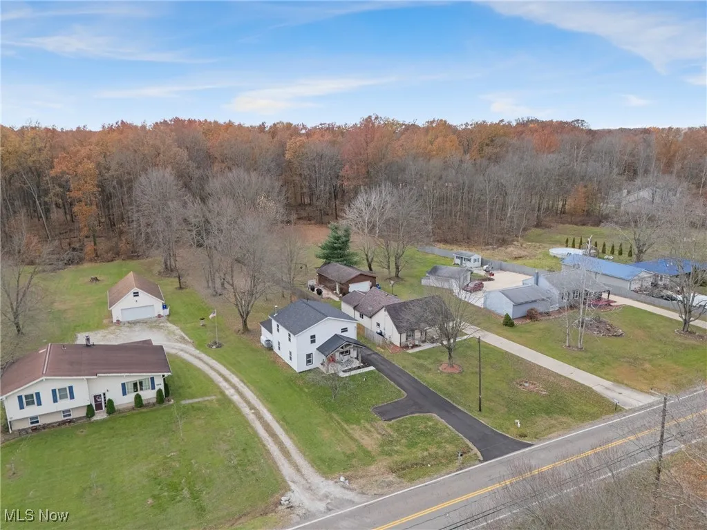 Drone / aerial view of a heavily wooded area