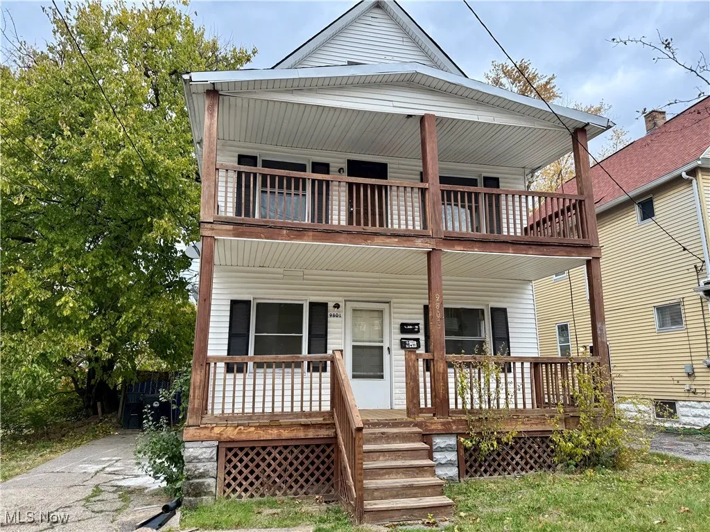 View of front of property with covered porch