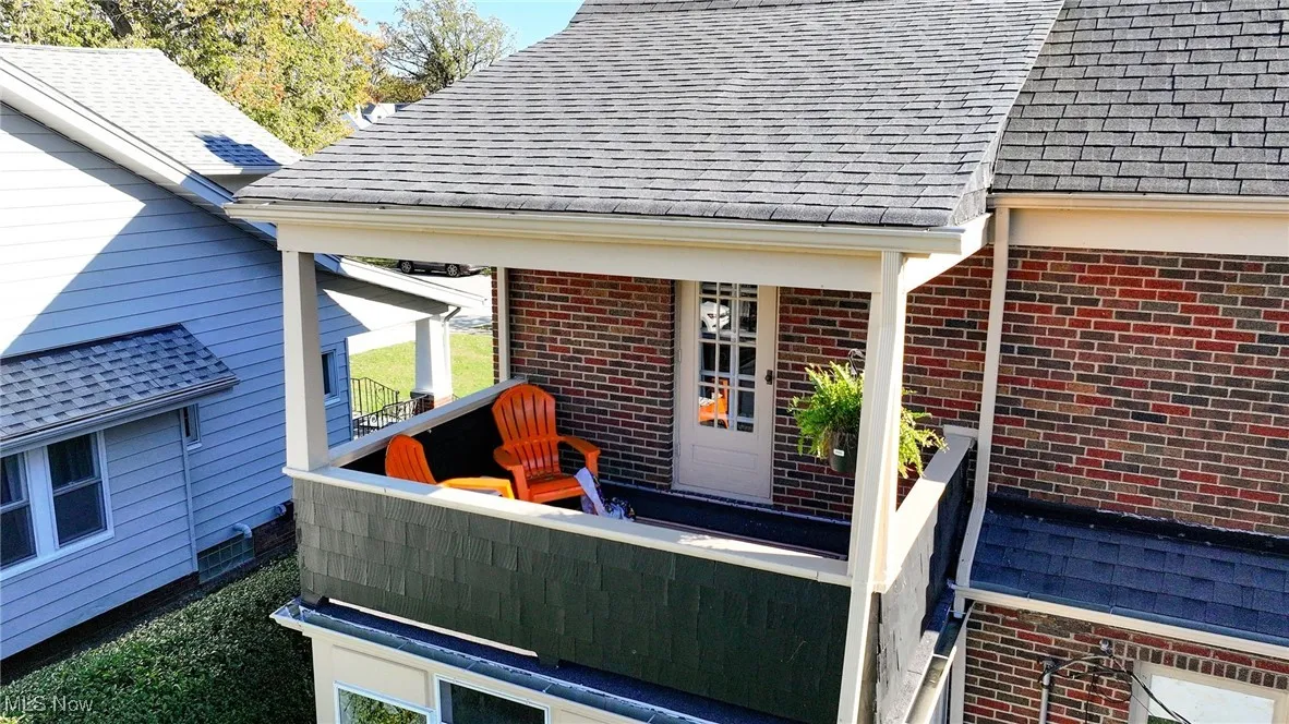 Second floor rear bedroom balcony (aerial)