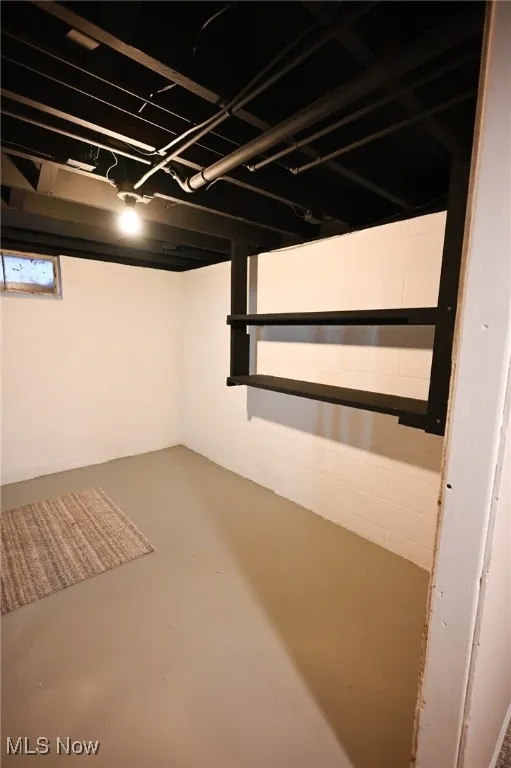 View of below grade area