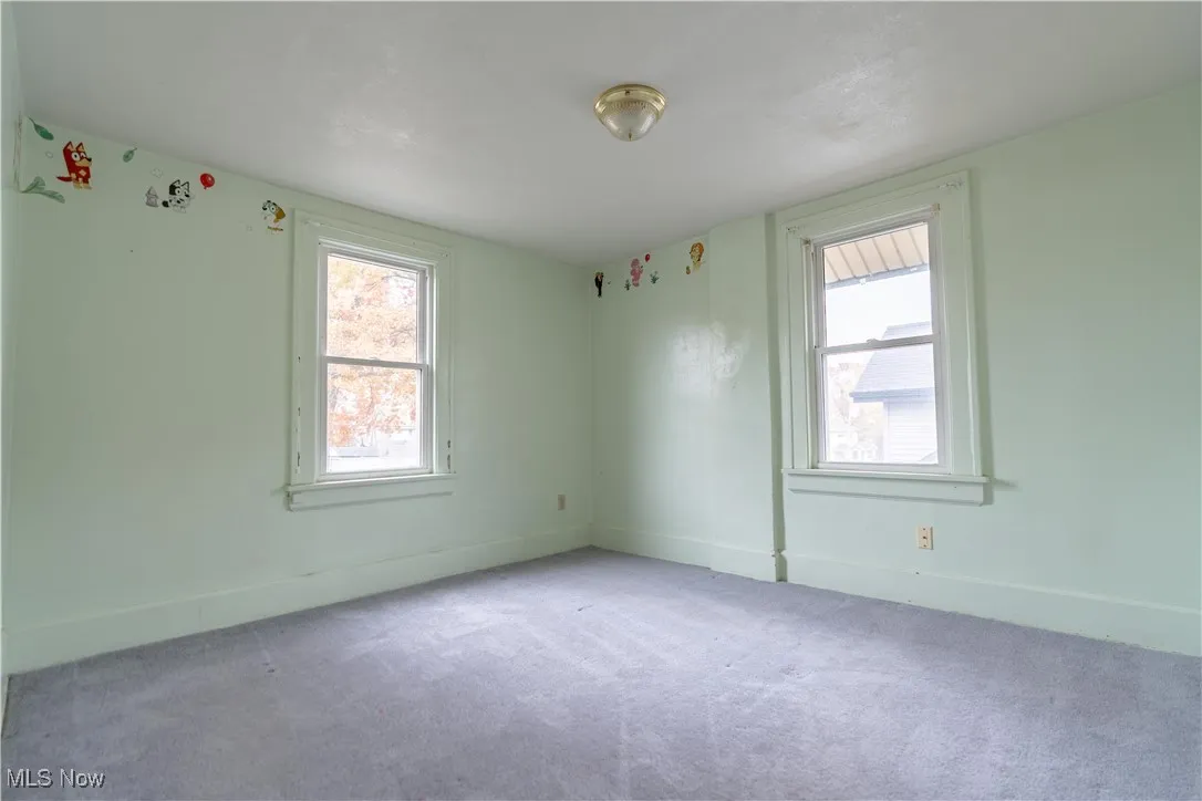 Carpeted spare room with healthy amount of natural light