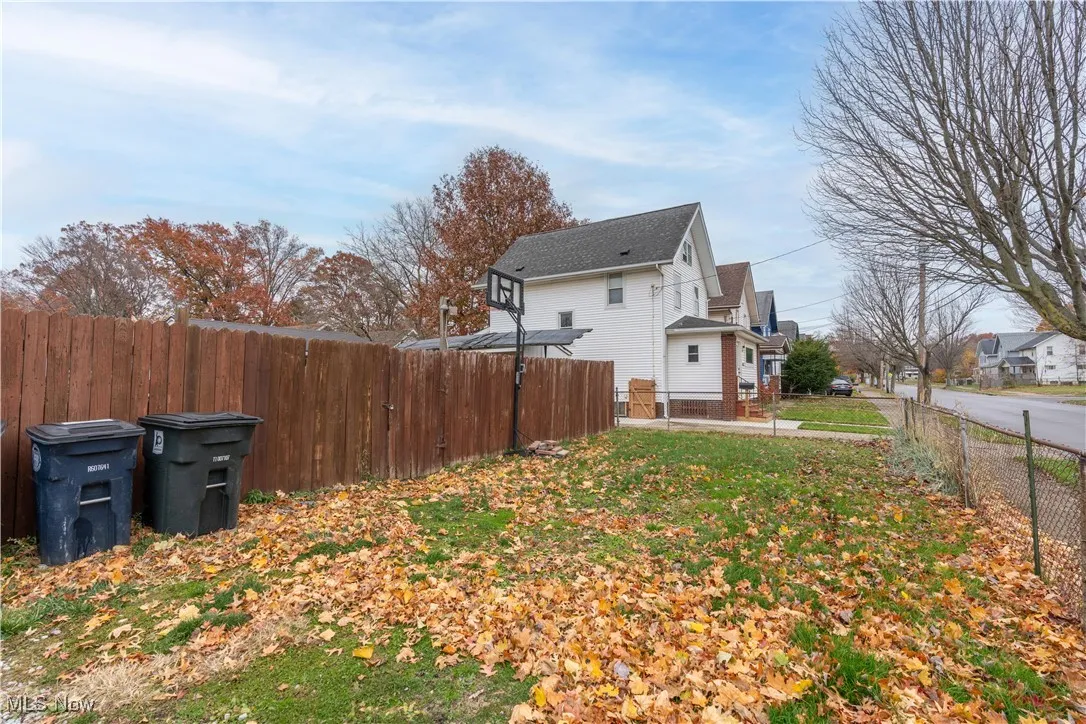 View of home's exterior with a fenced backyard