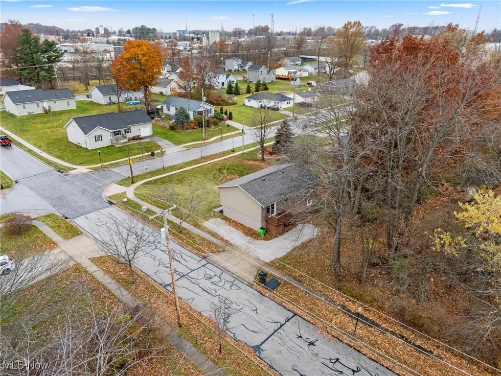 Aerial view of residential area