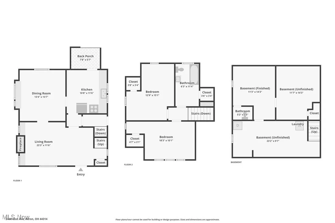 All 3 levels floor plans