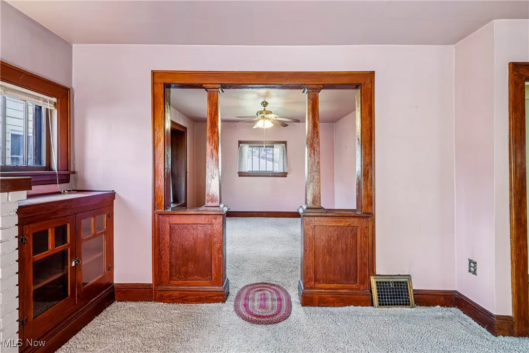 Looking into the dining room from the living room