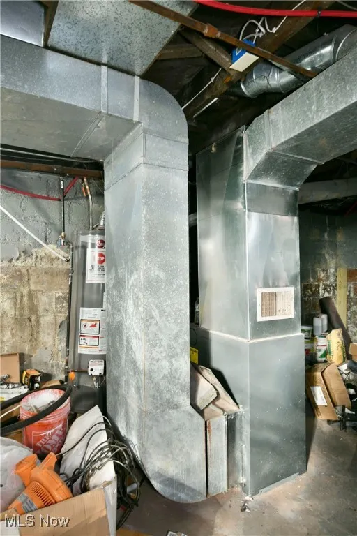 Utilities with heating unit and water heater