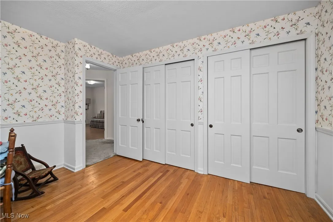 The master bedroom features two large closets.