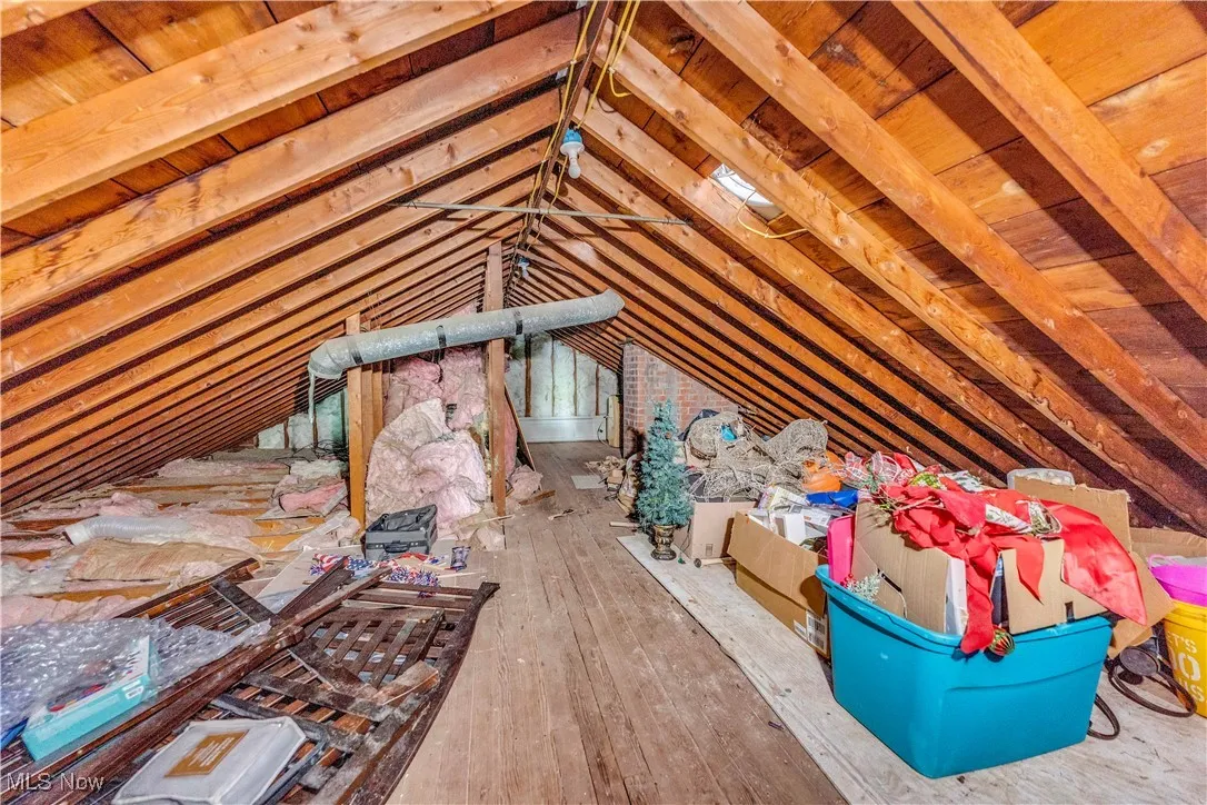 WALK up attic gives you easy access and is great storage area