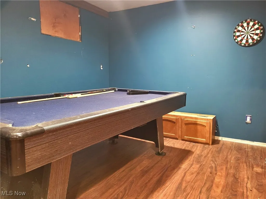 Basement Recreation rooms with bar and fireplace