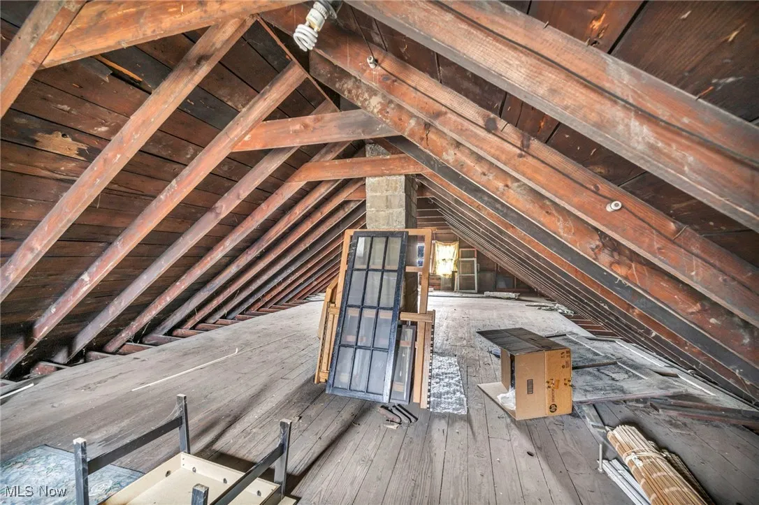 View of unfinished attic