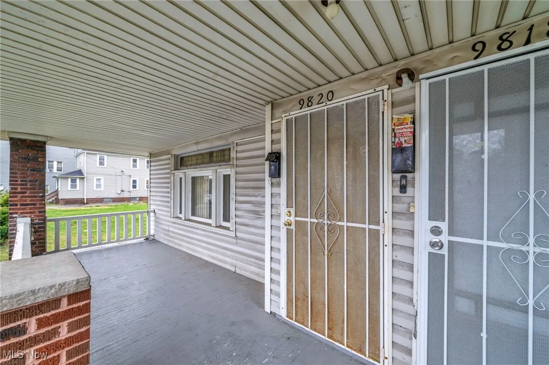View of covered porch