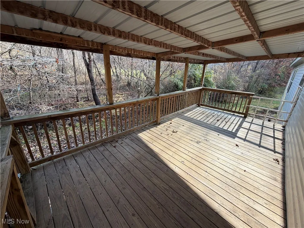 View of wooden deck