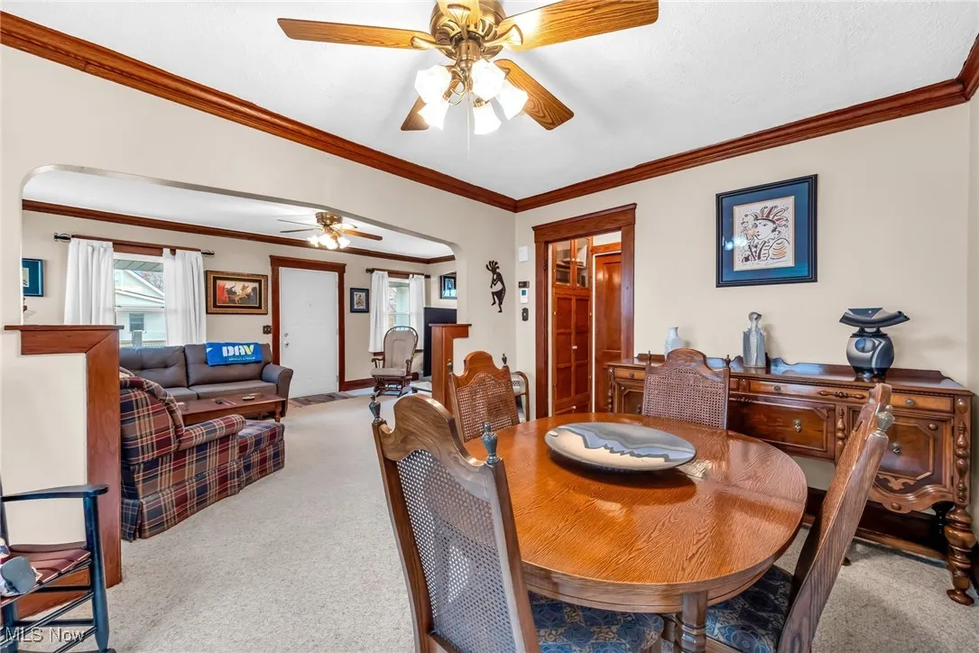Dining room looking into the living room.