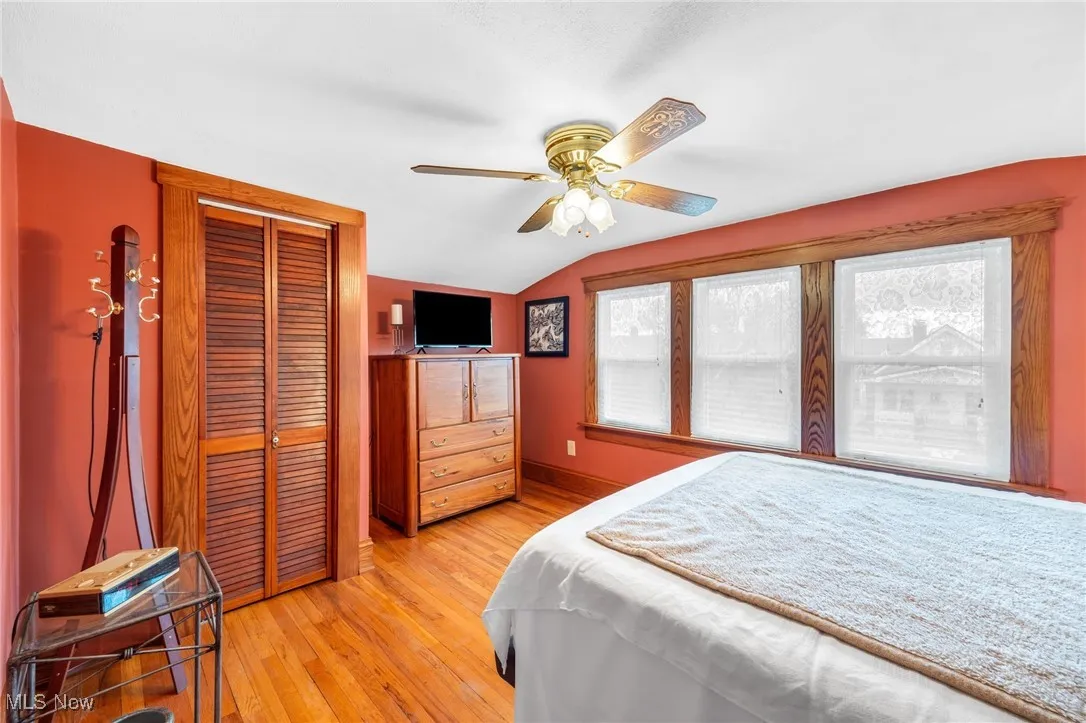 Another angle of second upstairs bedroom with closet.