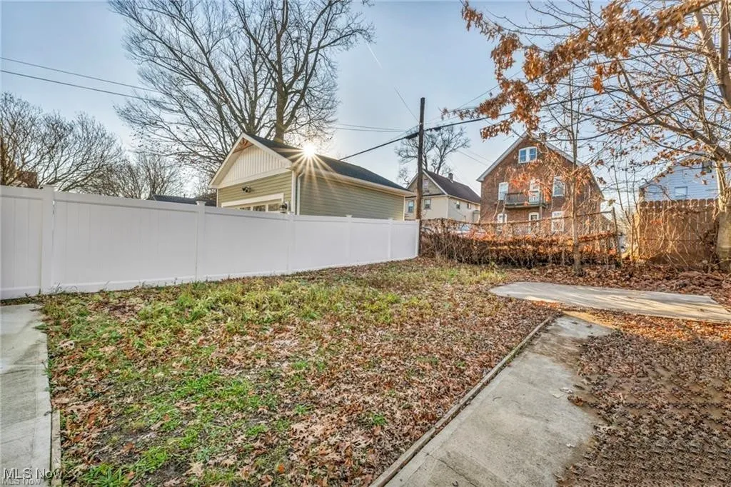 View of fenced backyard