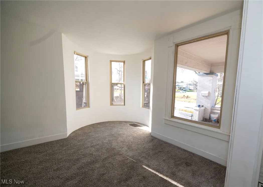 View of living room area off entry way