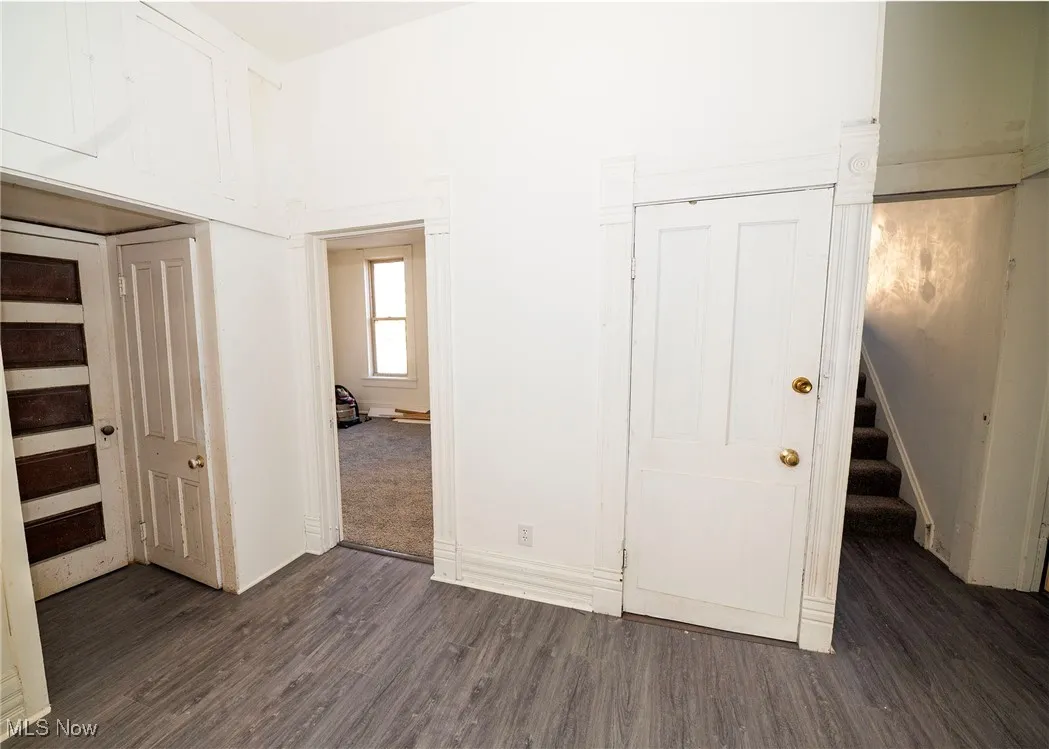 View of hallway area on main floor with plenty of closet space