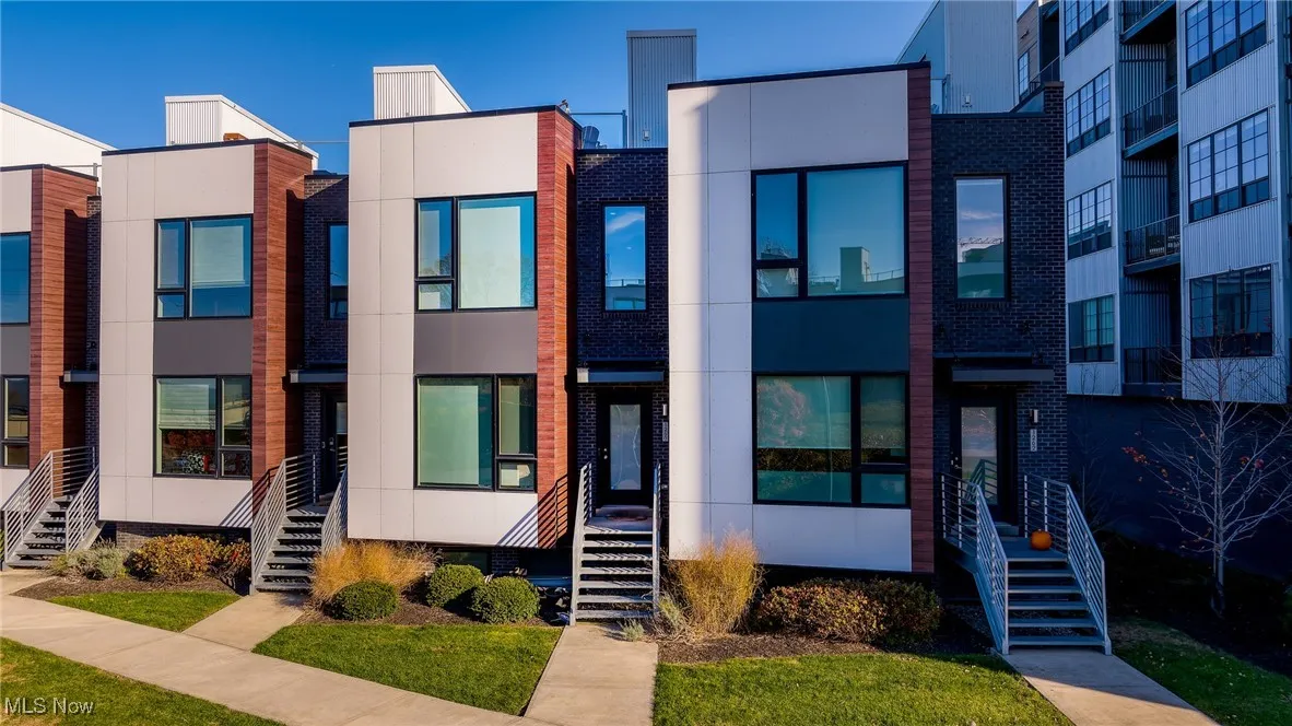 Modern home with stucco siding