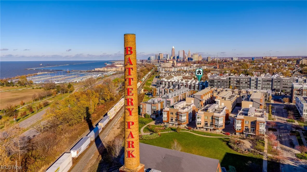 View of urban area with a nearby body of water