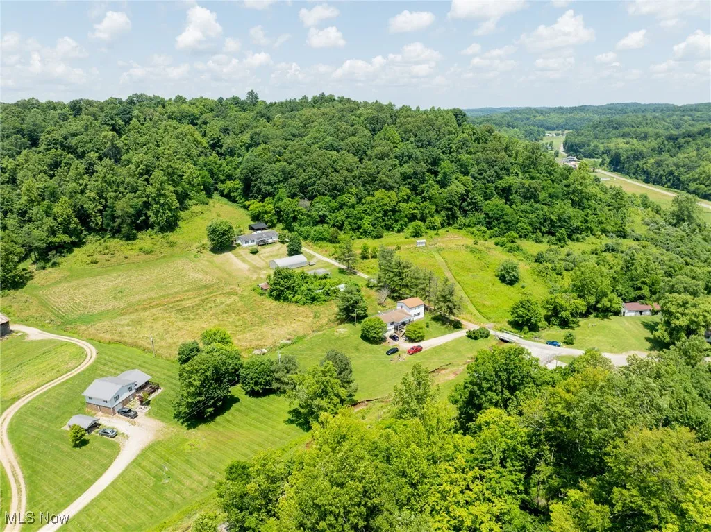 Bird's eye view of a heavily wooded area