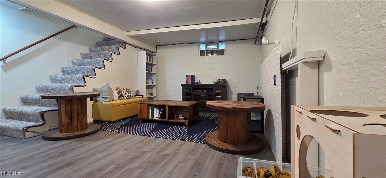 partially finished basement.