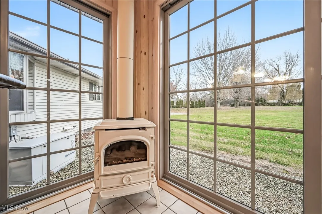 Detailed view of a wood stove