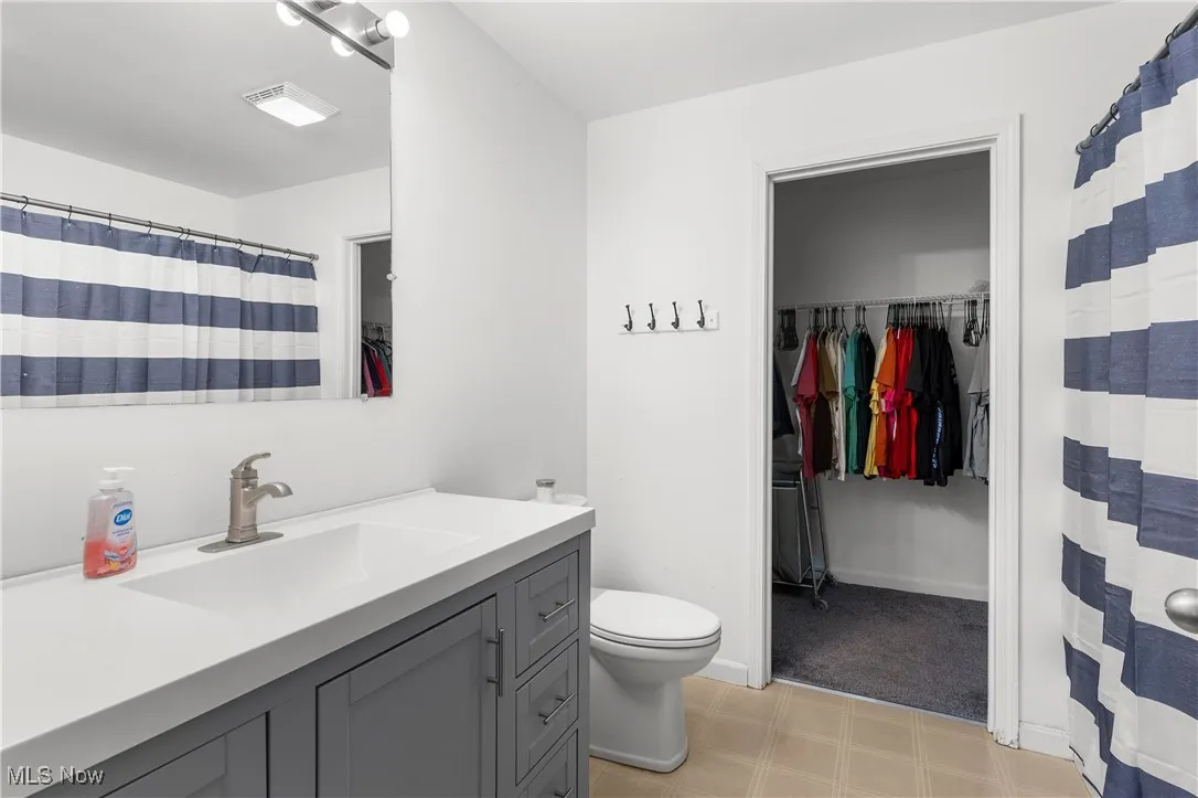 Master bathroom and walk in closet