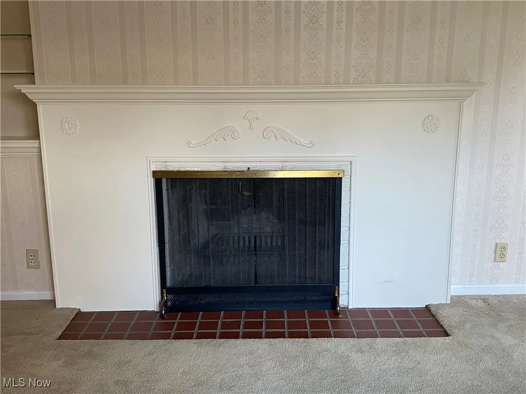 Wood burning fireplace