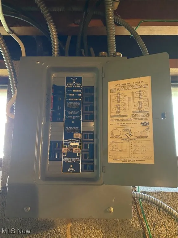 Electric panel in basement