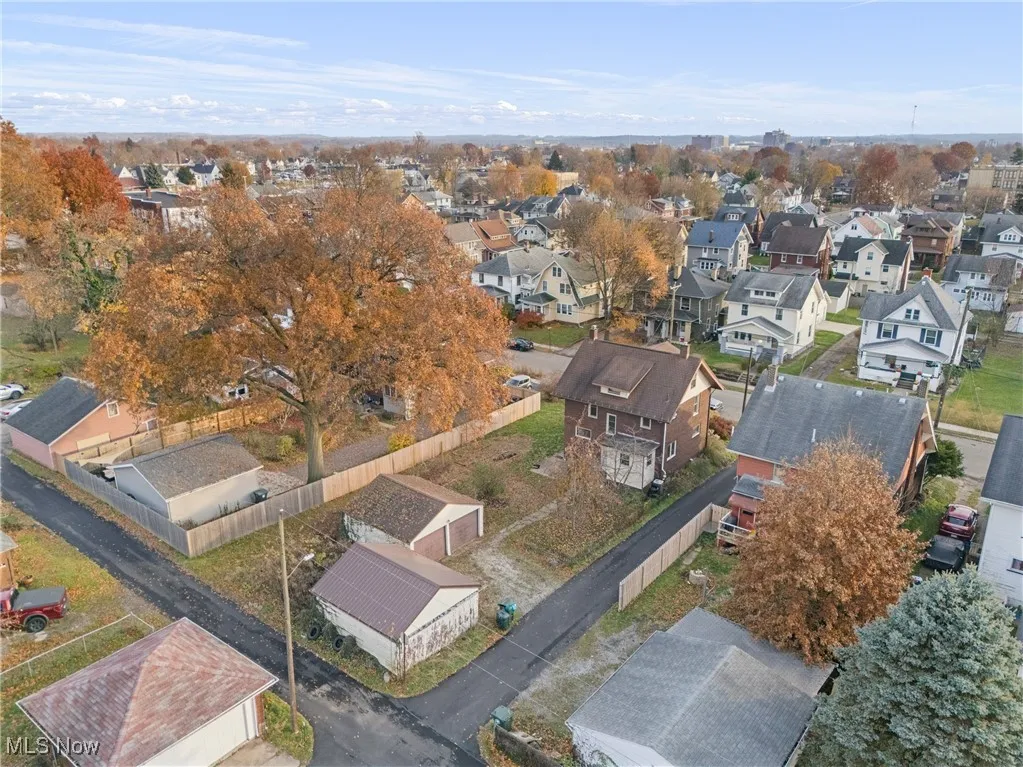 Aerial perspective of suburban area
