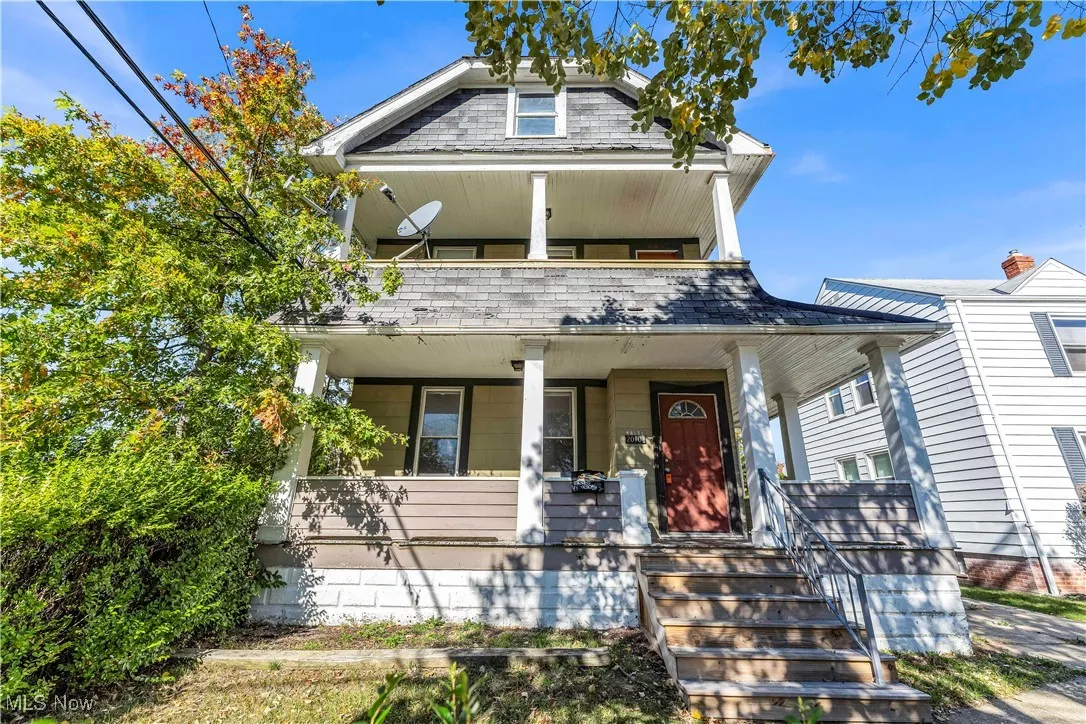 View of front of property with a porch