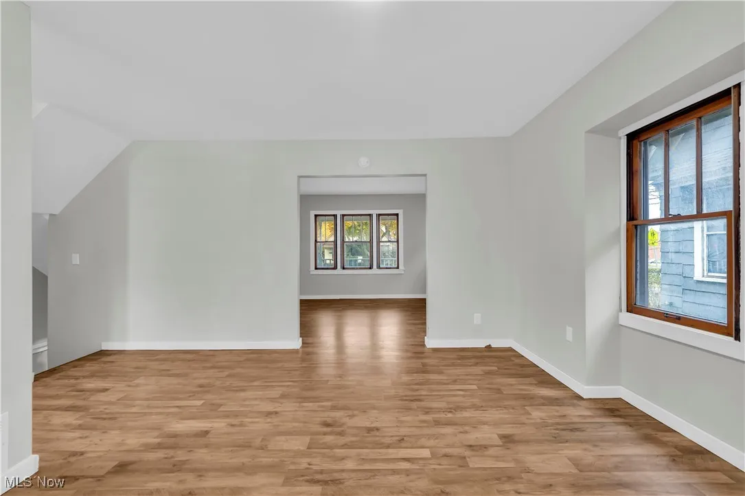 Spare room featuring light wood finished floors