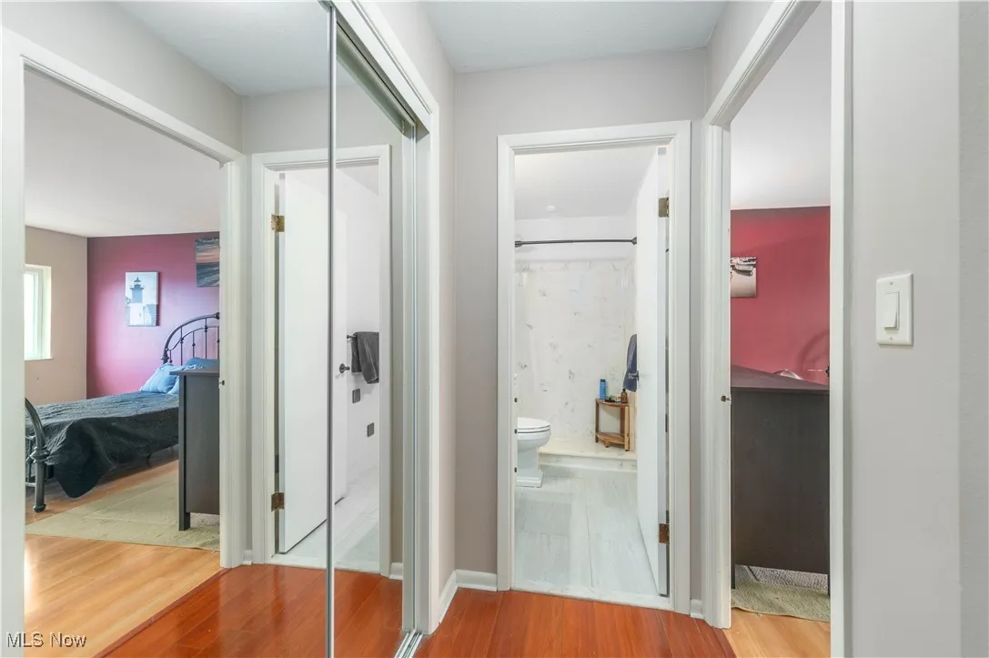 Hall featuring light wood-style flooring